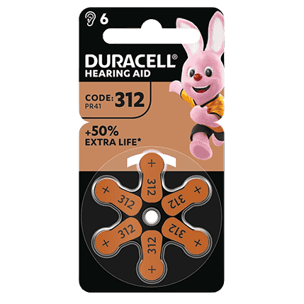Упаковка Duracell размер 312 — 6 шт